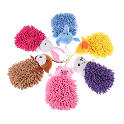 Animals Face Quick Dry Chenille Microfiber Hand Towels Wholesale for KIDS